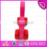 Lovely Toddler Wooden Dog Pull Along Toys for Kids,Wooden Baby Pull Along Real Look Charming Toddler Dog Animal Toy W05B109 thumbnail-2