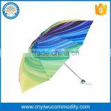 China Manufacturer AnNiYa 16k Muti Wooden Straight Handheld Parasol Rainbow Umbrella thumbnail-1
