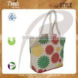 PP Laminated Juco Fabric Beach Bag With Twisted Rope Handle thumbnail-2