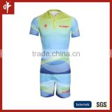 Full sublimation uniforms,Rugby t shirt,Plain Sky Blue jersey football