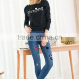 hot sale euro plus size fat lady fashion denim jeans customized