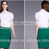 Summer Season Fashion Ladies Short Sleeve Formal Shirt thumbnail-2