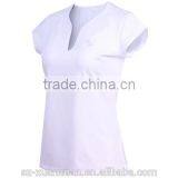 Wholesale Candy Color Shirt Body Tight V-neck Sportsware T-shirt for Women thumbnail-3