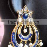 Gold Plated DANGLER Chand Bali Earrings thumbnail-4