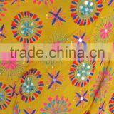 Yellow PHULKARI GEORGETTE DUPATTA SHAWL Stole thumbnail-3