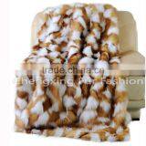 CX-D-56 2016 New Luxury Cheap Wholesale Real Fox Fur Throw Blanket thumbnail-4