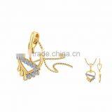 Gold Plated Designer CZ Studded Heart Pendant thumbnail-1