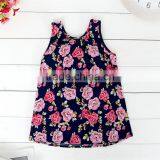 MGOO New Arrival Little Dress For Children Floral Print Cotton Sleeveless Straight Girl Dress 9085 thumbnail-3