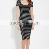 2017 Cheapsale Sexy Ladies Tight Solid Stripe Casual Dress Bulk Clothing thumbnail-1