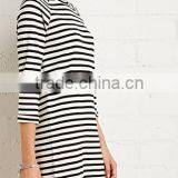 Classic Stripes Straight 7 Minutes of Sleeve Dress thumbnail-3