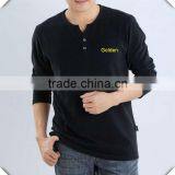 Long sleeve men's cotton emboridery tshirts 201316