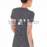 Slim Fit Wrap Stripe Cap Sleeve Sexy Galleries Girls Mini Skirt Mini Dress thumbnail-4