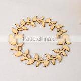 New Flowers Wreath Wooden Wall Stickers Home Decor Embellishment Craft thumbnail-2