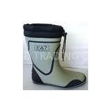 Comfortable Grey And White Mens Rubber Rain Boots Slip Resistant
