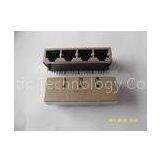 Shielded W/O LED Magnetic RJ45 Modular Jack 10/100BASE 1 x 4 Tab Down thumbnail-1