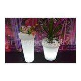 Outside Plastic Polyethylene Lit Flower Pots , Led Lighted Pots IR or RF Remote thumbnail-1