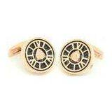 Black Carbon Fiber Plating IP Rose Cufflinks With Stamping Crafts Mans Accessories thumbnail-1