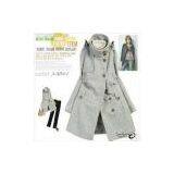 Korea New Military Button Grey Long Coat/jacket