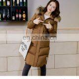 2017 New Korean Version of Slim Big Code Solid Color Hooded Large Hair Collar Long Feather Cotton Women thumbnail-2