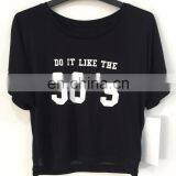 2017 Summer Mesh Cloth Splicing Printing Round Neck T-shirt thumbnail-1