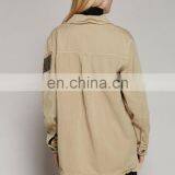 OEM Retro Army Style Cotton Shirt Jacket for Women thumbnail-4