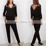 Ladies Office Wear Clothing Long Sleeve Black Jumpsuit For Women thumbnail-1