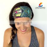 Girls fashion sports coverd elastic yoga Spandex fabric hair bands