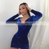LAITE D2198 New Arrivals Autumn&winter Fashion Solid Color Velvet Casual Dresses Women Bodycon Sexy Dresses thumbnail-7
