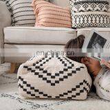 Home Decorative Products Pieces Whited Tufted Woven Square Ottoman Cover Moroccan Ottoman Pouf Big Size thumbnail-6