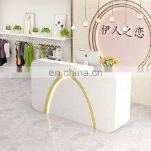 Bar Counter Cashier Counter Simple Modern Clothing Store White Paint Beauty Salon Shop Reception Front Desk Wholesale thumbnail-3