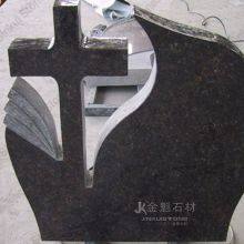 Black Granite Custom Cross Tombstone thumbnail-2