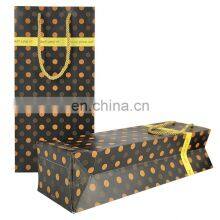 Luxury Wholesale Art Paper Custom Made Print Logo White Kraft Coloured Paper Wine Bottle Packaging Bag With Handle thumbnail-4