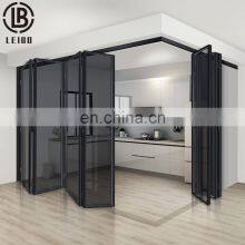 Waterproof Modern Aluminum Folding Door Tempered Glass White Sliding Aluminium Doors Aluminium Bifold Doors
