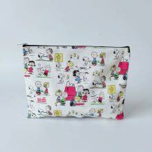 Lovely Cartoon Printed Cotton Canvas Zippered Bags thumbnail-2