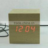 Nature Material High Quality Sensor Indoor Wooden Clock thumbnail-2
