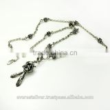 Hot sell thailand product good design wholesale Skull chain Necklace silver 925