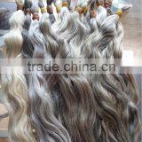 Raw Grey Hair Bulk Real Virgin Hair Unprocessed Grey Hair Extension thumbnail-2
