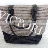 100% Paper Hand Crochet Big Straw Beach Bag thumbnail-3