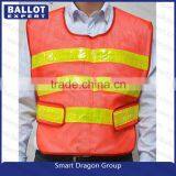 Mesh Polyester Fluorescent Fabrics Red Vest Factory in China