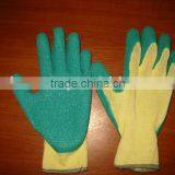 Heavy Duty 7G Pol/ Nylon Green Latex Coated Garden Safety Gloves for Chemical