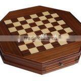 Octagon Wooden Hand Made Chess Set thumbnail-1