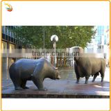 Life Size Animal Sculpture Bronze Bear And Bull Sculpture