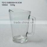Whole Sale 1050ml Clear Glass Kettle Water Jug With Side Handle