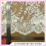 HC-5717-1 Hechun Crochet Patterns Sequin Beaded Turkey Bridal Lace Fabric thumbnail-6