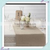 YHR#02 natural burlap hessian polyester banquet wedding wholesale table runner cloth overlay linen