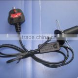UK lamp lead with 303 switch with E14 lamp