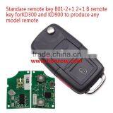 VW Copy Remotec Key Master Style 2+1 Button Remote Key B01 for KD300 and KD900 to Produce Any Model Remote