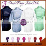 2902 Wedding Rhinestone Bride Robe Silky Satin Bride Bridesmaid Robe Gown thumbnail-3