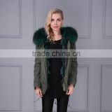 UK style Wholesale blue fox fur lined parka coat with raccoon fur collar,blue fox fur lined parkas                        
                                                                                Supplier's Choice