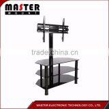 Lcd Tv Floor Stainless Steel And Glass Hotel Tv Stand thumbnail-6